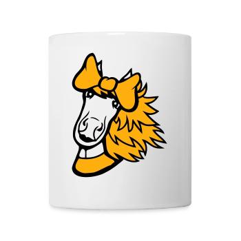 Pferd Mädchen weiblich süß hübsche Schleife Frau - Tasse - Weiß - Vorne