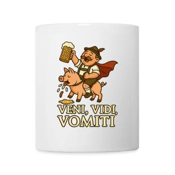 Bayrisch Bierfest Lustig Veni Vidi Vomiti - Tasse - Weiß - Vorne
