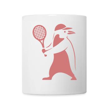 Minimalistischer Pinguin Tennis Rückhand Spieler - Tasse - Weiß - Vorne