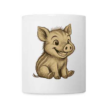 Drôle de bébé sanglier – Cartoon Porcelet - Mug blanc - blanc - Devant