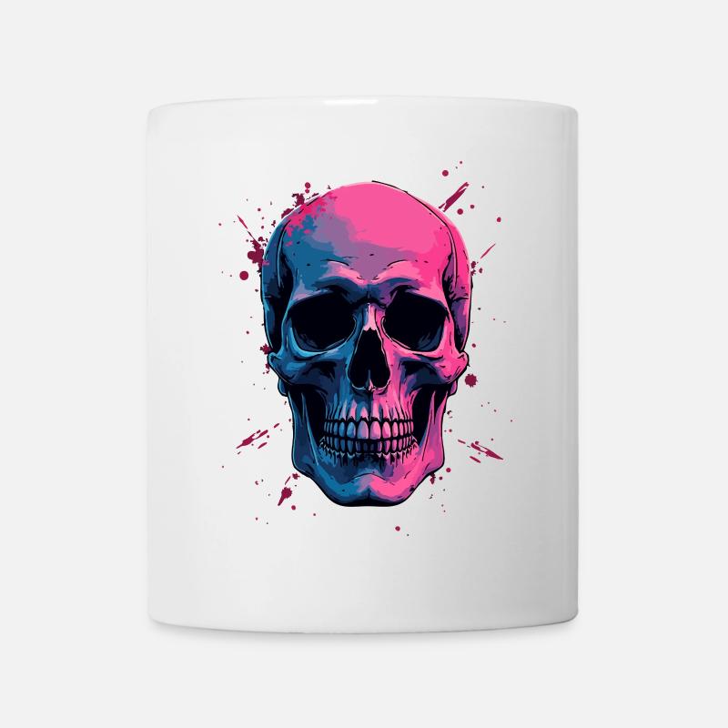 Neon Skull - Tasse - Weiß