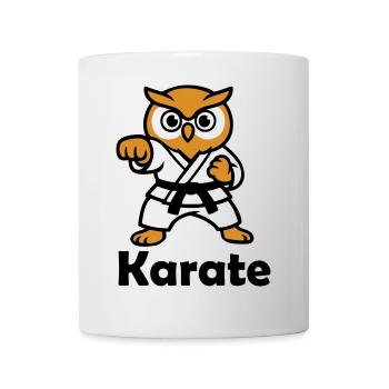 Karate Eule - Tasse - Weiß - Vorne