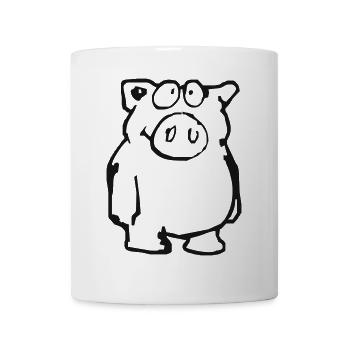 Schwein - Tasse - Weiß - Vorne