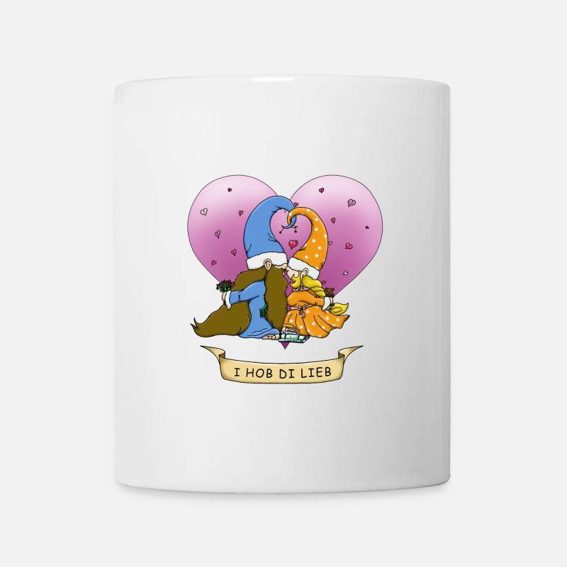 Zwergen Pärchen für Liebende - Bayerisch - Tasse - Weiß