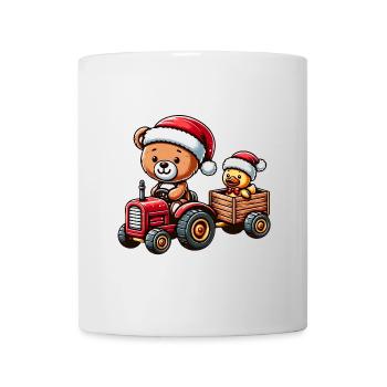 Teddy comme le Père Noël et petit canard mignon - Mug blanc - blanc - Devant