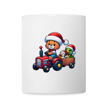 Teddy as Santa Claus with Tractor Frog Duck - Mug - white - Front