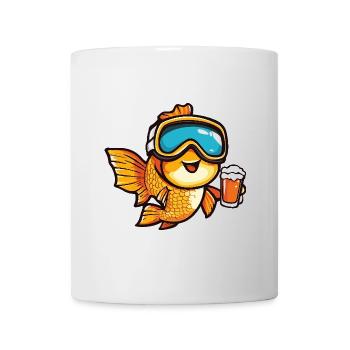 Bière d’après-ski Goldfish - Mug blanc - blanc - Devant
