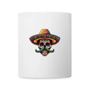 Mexikaner Totenkopf Sombrero - Tasse - Weiß - Vorne