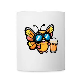 Butterfly Après-Ski Bière Bande Dessinée - Mug blanc - blanc - Devant