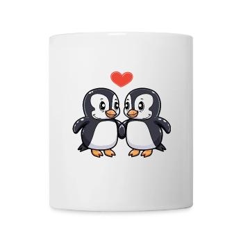 Pinguin Paar Herz - Tasse - Weiß - Vorne