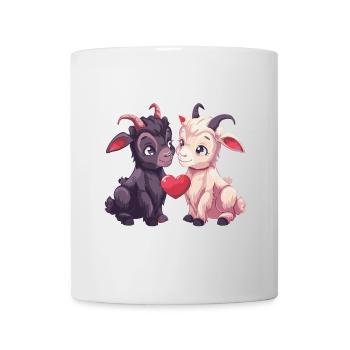 Coeur de Chèvre Saint-Valentin - Mug blanc - blanc - Devant