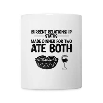 Aktueller Beziehungsstatus Zubereitetes Abendessen für zwei - Tasse - Weiß - Vorne