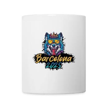 Barcelone 2025 Loup de fête - Mug blanc - blanc - Devant