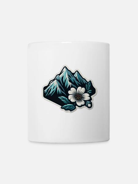 Bergblüte Patchmotiv - Tasse - Weiß