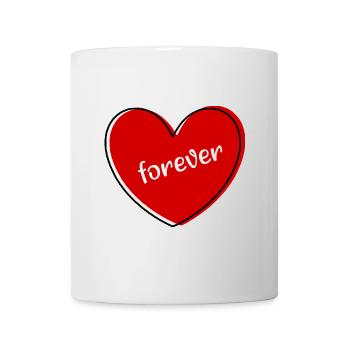 rotes Herz rot Geschenk Valentinstag - Tasse - Weiß - Vorne