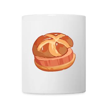 Comic Leberkäs Leberkäse Fleischkäse Brötchen - Tasse - Weiß - Vorne