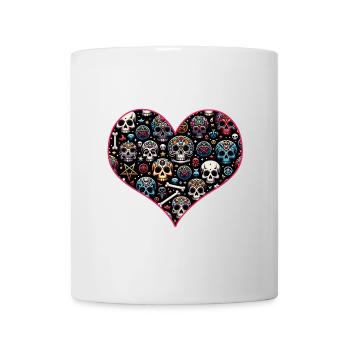 Buntes dekoratives Skullmuster - Tasse - Weiß - Vorne