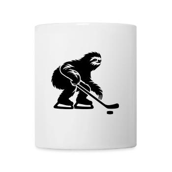 Faultier Eishockeyspieler Eishockey Silhouette - Tasse - Weiß - Vorne