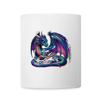 Dragon Lecture Livre Livres Rat de Bibliothèque Bibliophile - Mug blanc - blanc - Devant