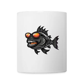 Piranha Fisch Cool Comic - Tasse - Weiß - Vorne