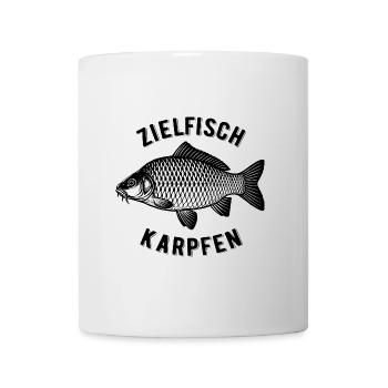 Zielfisch Karpfen - Fisch - Angler Geschenk - Tasse - Weiß - Vorne