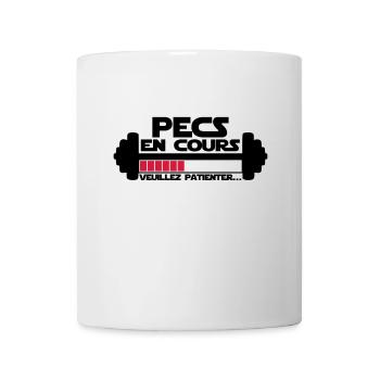 pecs en cours,citations,message,muscu - Mug blanc - blanc - Devant