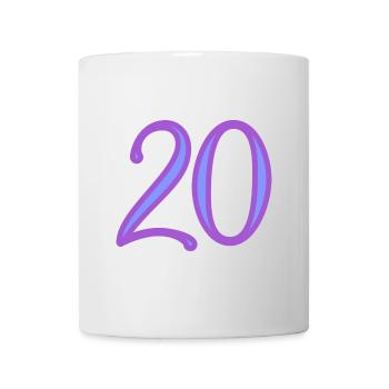 20. 20 ANS. 20e ANNIVERSAIRE. ANNIVERSAIRE 20 ANS. - Mug blanc - blanc - Devant