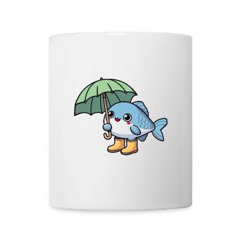 Meer Fisch Gummistiefel Regenschirm Regen Trocken - Tasse - Weiß - Vorne