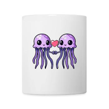Méduses Couple Saint-Valentin - Mug blanc - blanc - Devant