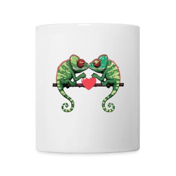 Chameleon Paar Valentinstag - Tasse - Weiß - Vorne