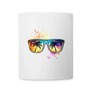Sonnenbrille Palmen Urlaub - Tasse - Weiß - Vorne
