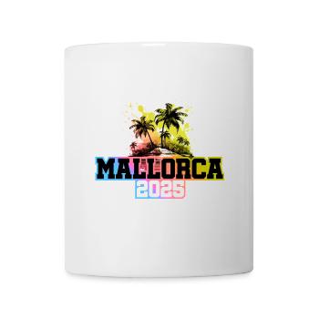 Mallorca 2025 Palmen Bunt - Tasse - Weiß - Vorne