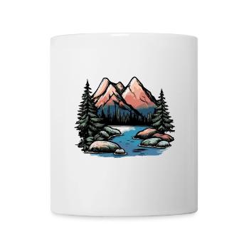 Montagnes Paysage extérieur - Mug blanc - blanc - Devant