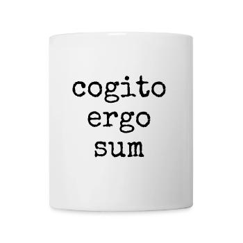 cogito ergo sum - je pense donc je suis - en disant - Mug blanc - blanc - Devant