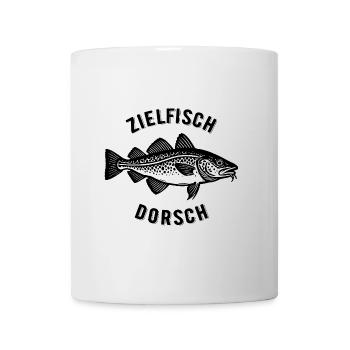 Zielfisch Dorsch - Fisch - Angler Geschenk - Tasse - Weiß - Vorne