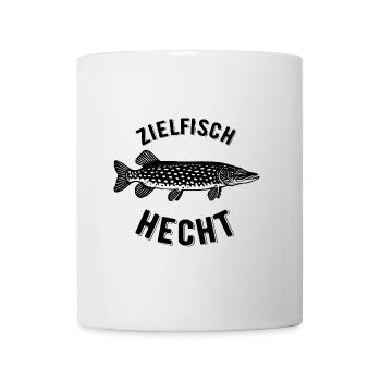 Zielfisch Hecht - Fisch - Angler Geschenk - Tasse - Weiß - Vorne