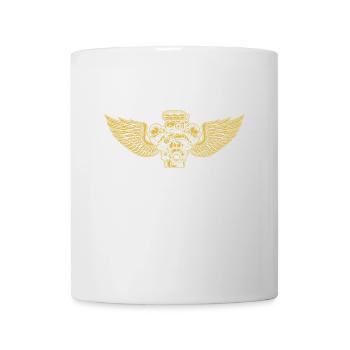 V8 Motor US Car Muscle Car Diesel Benzin Flügel - Tasse - Weiß - Vorne