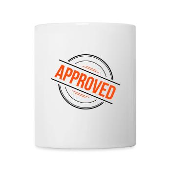 Approved Stempel – 2 Farben - Tasse - Weiß - Vorne