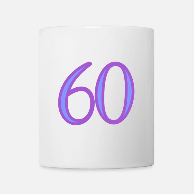 60. 60 ANS. 60e ANNIVERSAIRE. ANNIVERSAIRE 60 ANS. - Mug blanc - blanc