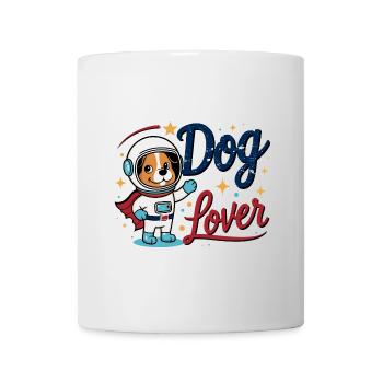 Cute dog as an astronaut in comic style - Mug - white - Front
