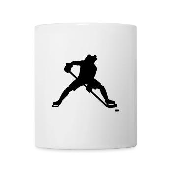 Frosch Eishockeyspieler Silhouette minimalistisch - Tasse - Weiß - Vorne