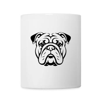 Dog Bulldog Portrait Head Silhouette - Mug - white - Front
