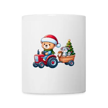 Teddy als Weihnachtsmann mit Otter und Hase - Tasse - Weiß - Vorne