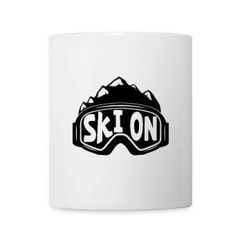 Ski mit Brille Skifahrer Skifahren Wintersport Ski - Tasse - Weiß - Vorne