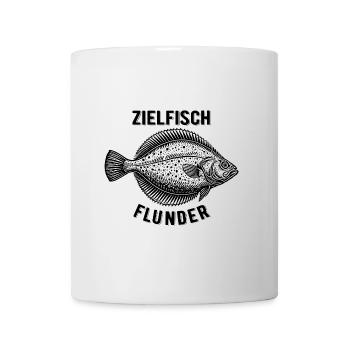 Zielfisch Flunder - Fisch - Angler Geschenk - Tasse - Weiß - Vorne