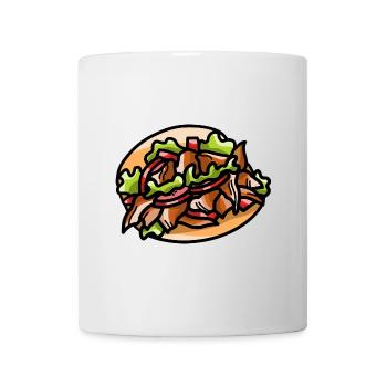 Döner Kebab Dürüm Yufka Dönerfleisch Pain plat - Mug blanc - blanc - Devant