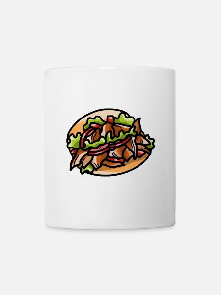 Döner Kebab Dürüm Yufka Dönerfleisch Pain plat - Mug blanc - blanc