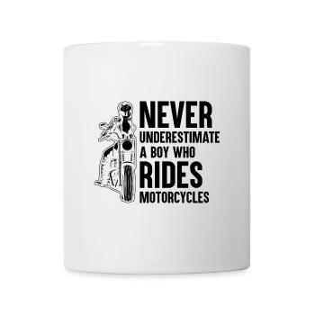 Never Underestimate A Boy Who Rides Motorcycles Bi - Mug - white - Front