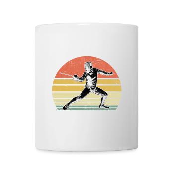Retro Fence Sword Epee Fencing Fencer Athlete - Mug - white - Front