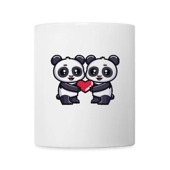 Panda Paar Herz - Tasse - Weiß - Vorne
